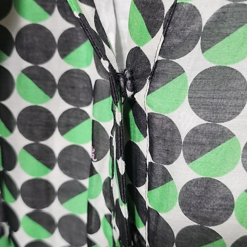 Marella Green Polka Dot Long Sleeve Lined Dress Size 2 - Picture 5 of 12